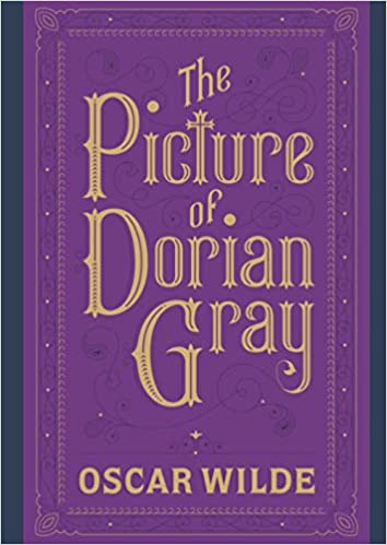 The words "The Picture of Dorian Gray" appear in a classic serif font on a purple background